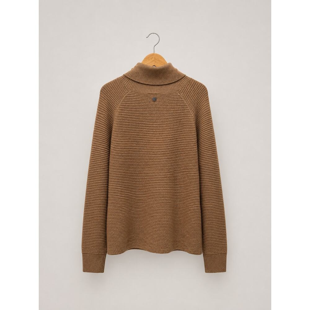 KÜHL Solace Ribbed Cowl Neck Sweater XL NWT Latte Beige Cozy Knit - Picture 3 of 7